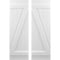 Ekena Millwork Americraft 5-Board (2 Batten) Wood Joined Board-n-Batten Shutters w/ Z-Bar, ARW102BB518X77WHH, PR ARW102BB518X77WHH - alternate 1